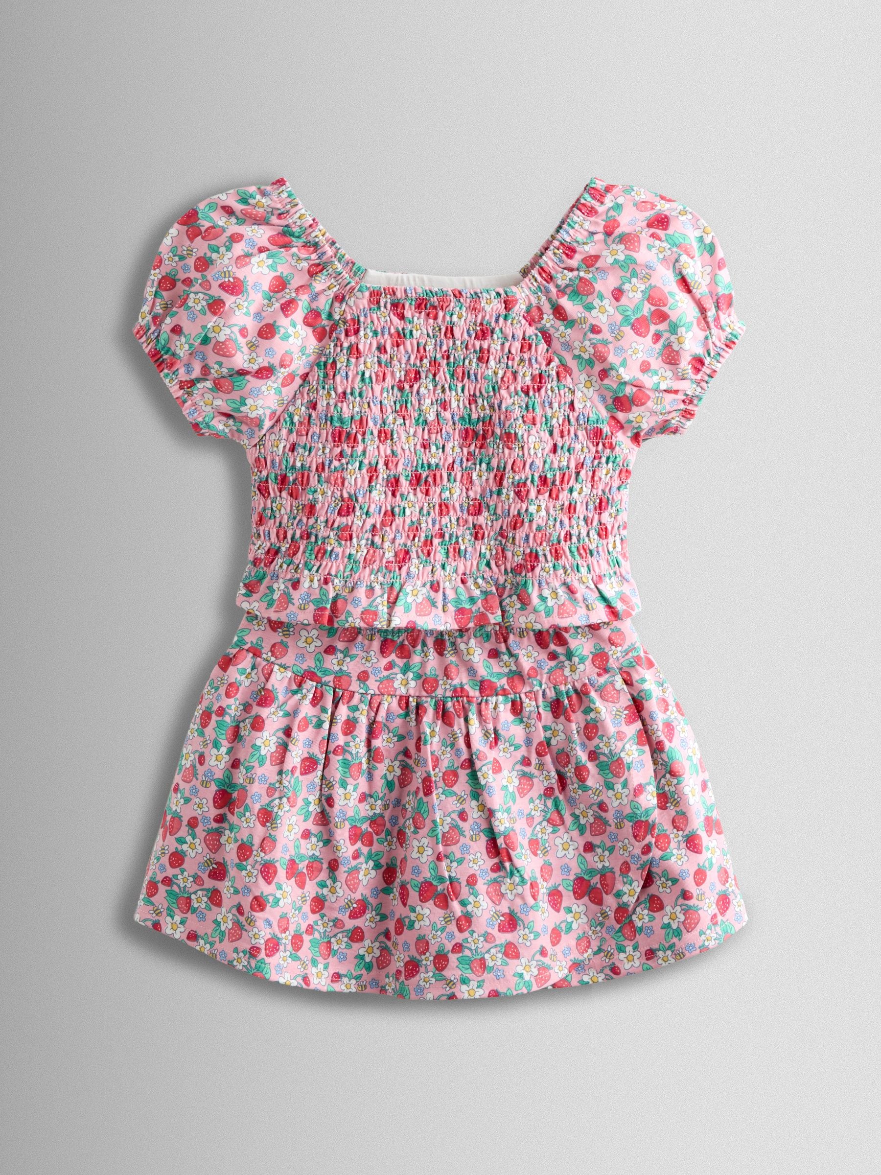 Dsiney Kidz - JoJo Maman Bébé Pink Smocked Cap Sleeve Top & Skort Set image 1