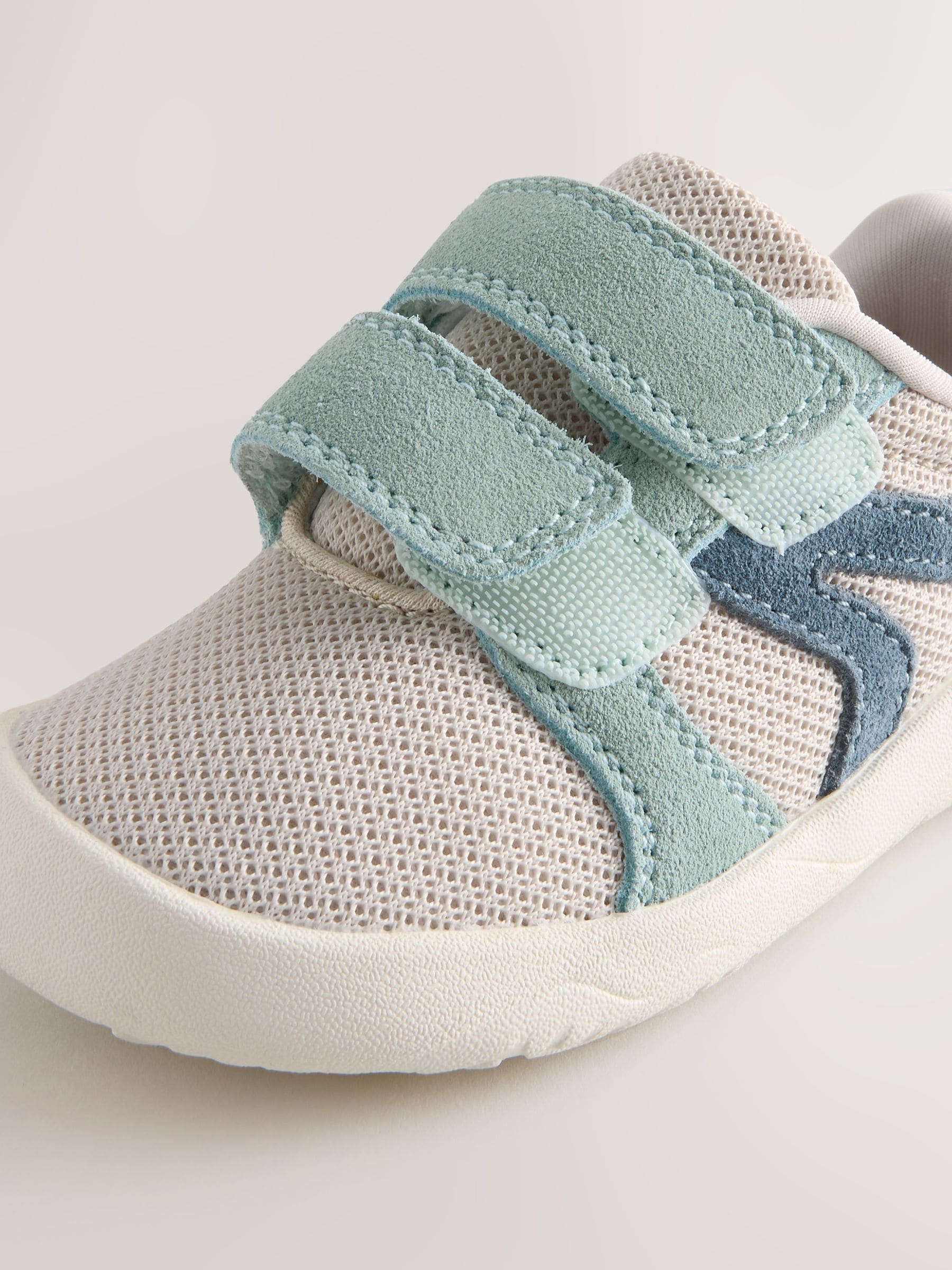 Blue/Green Barefoot Leather Touch Fastening Trainers image 6