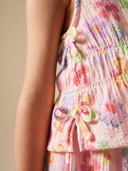 Flower Print Top And Wide Leg Trousers Set (3-16yrs) image 6