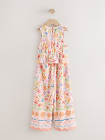 Flower Print Top And Wide Leg Trousers Set (3-16yrs) image 8