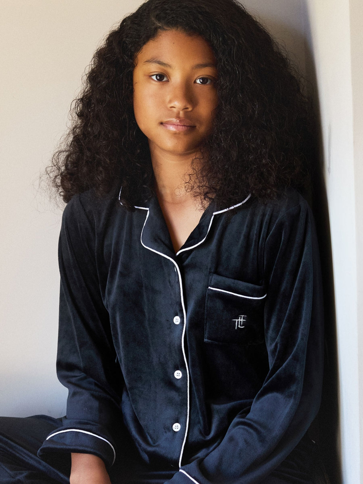 The Little Tailor Black Luxury Soft Touch Velour Pyjamas - image 2