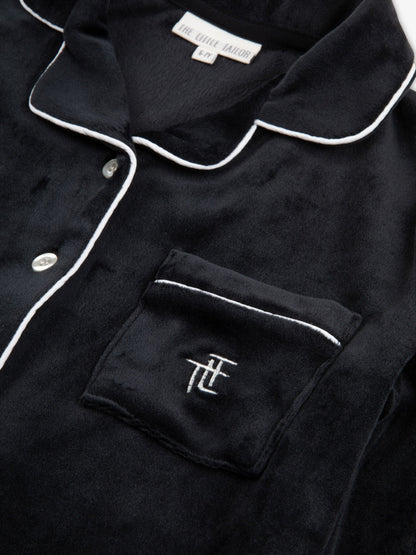 The Little Tailor Black Luxury Soft Touch Velour Pyjamas - image 6