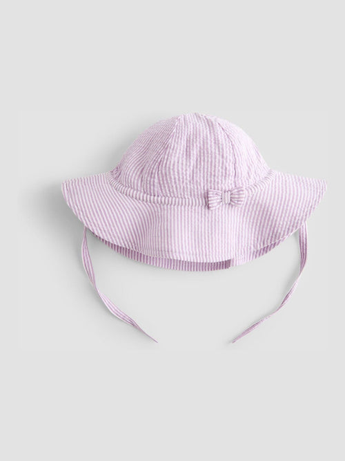 JoJo Maman Bébé Lilac Stripe Floppy Sun Hat image 1