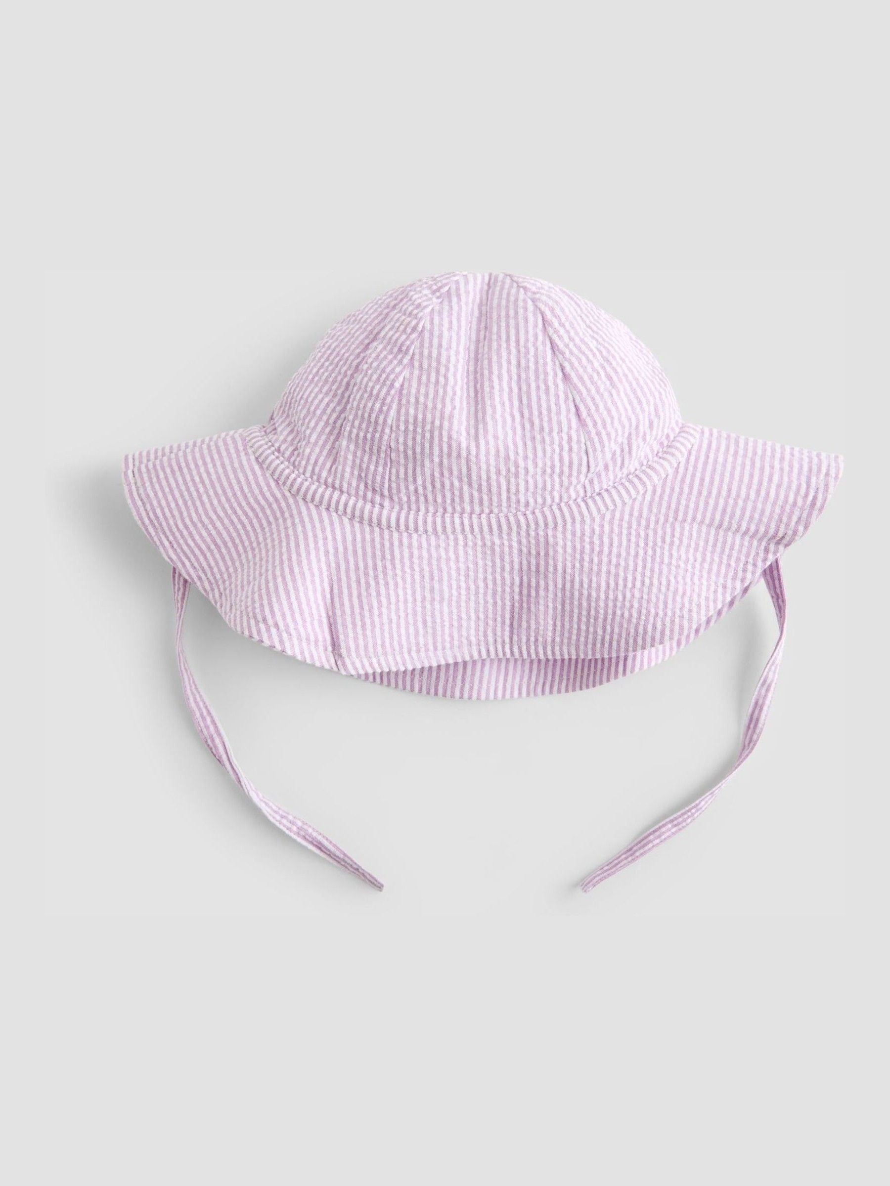JoJo Maman Bébé Lilac Stripe Floppy Sun Hat image 2