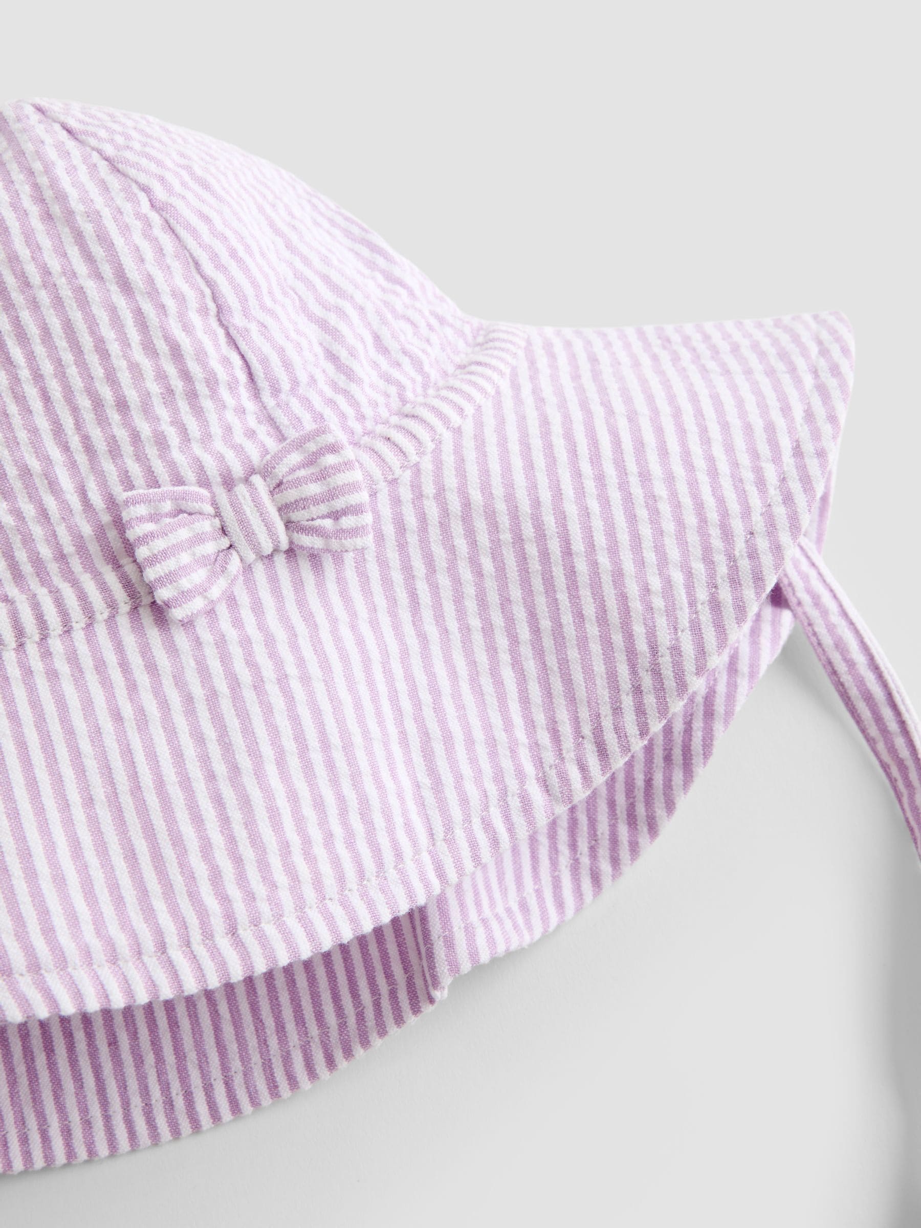JoJo Maman Bébé Lilac Stripe Floppy Sun Hat image 3