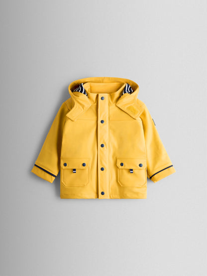 Dsiney Kidz - JoJo Maman Bébé Bright Yellow Waterproof Cosy Lined Fisherman's Jacket image 1