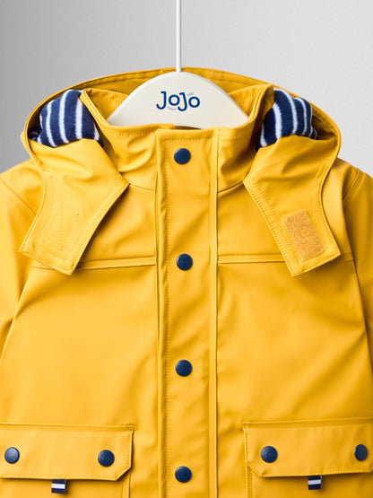 Dsiney Kidz - JoJo Maman Bébé Bright Yellow Waterproof Cosy Lined Fisherman's Jacket image 3