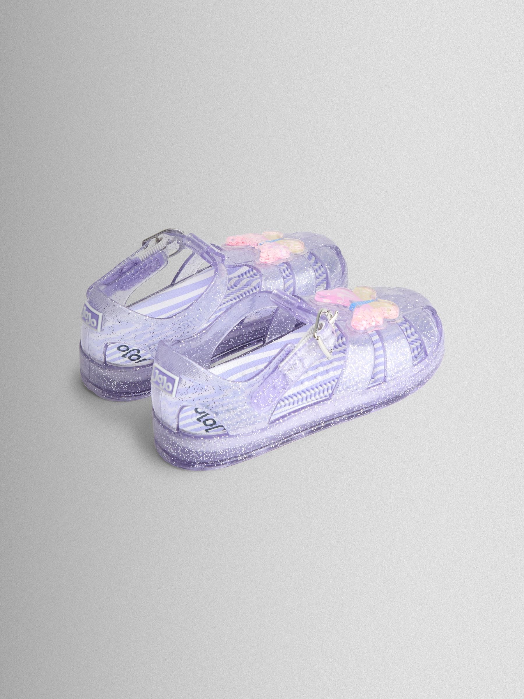 JoJo Maman Bébé Purple Butterfly 3D Jelly Sandals image 2