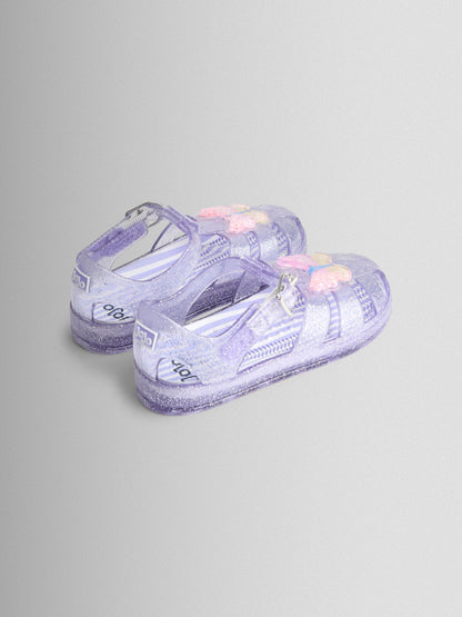 JoJo Maman Bébé Purple Butterfly 3D Jelly Sandals image 2