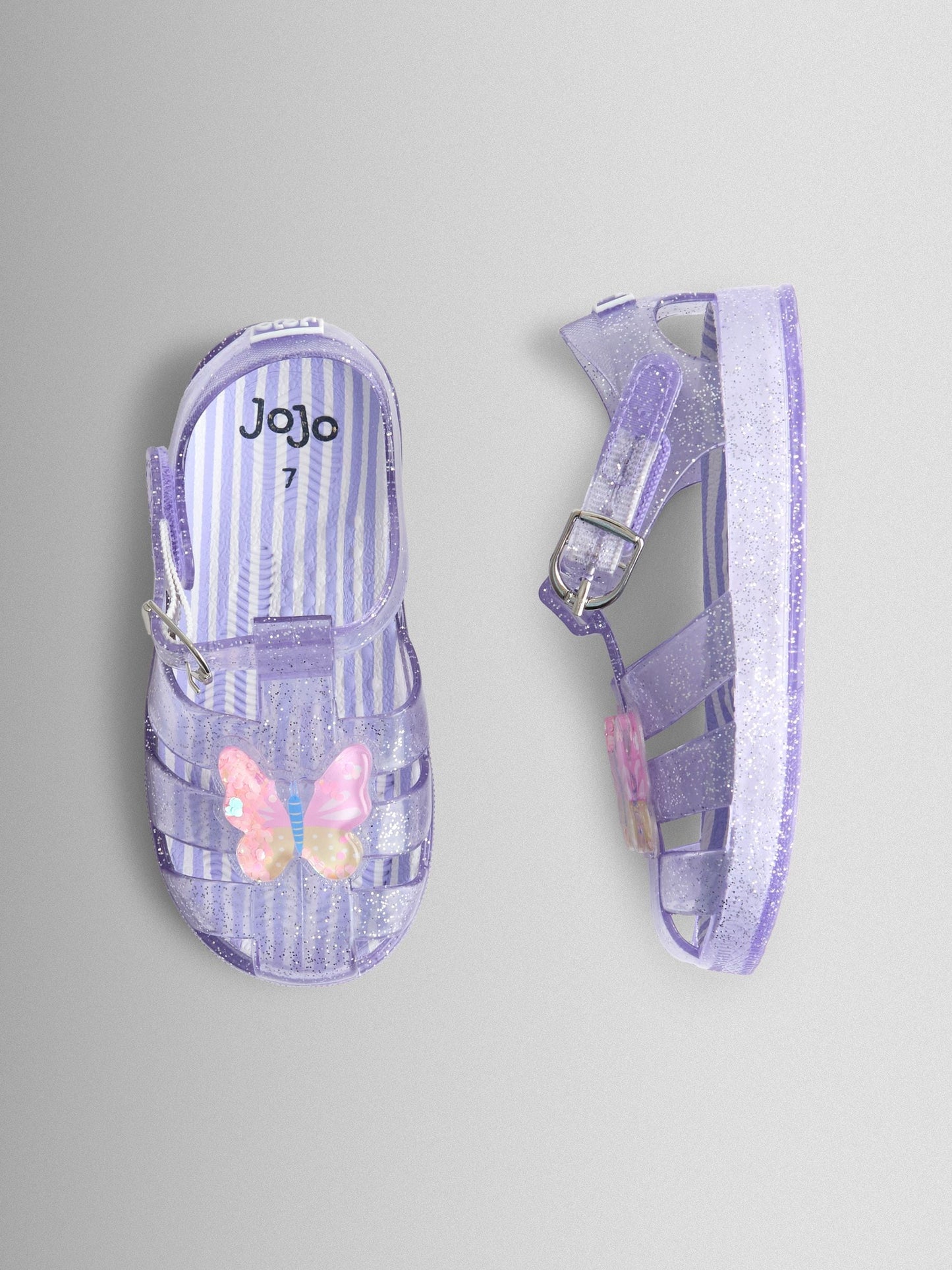 JoJo Maman Bébé Purple Butterfly 3D Jelly Sandals image 3