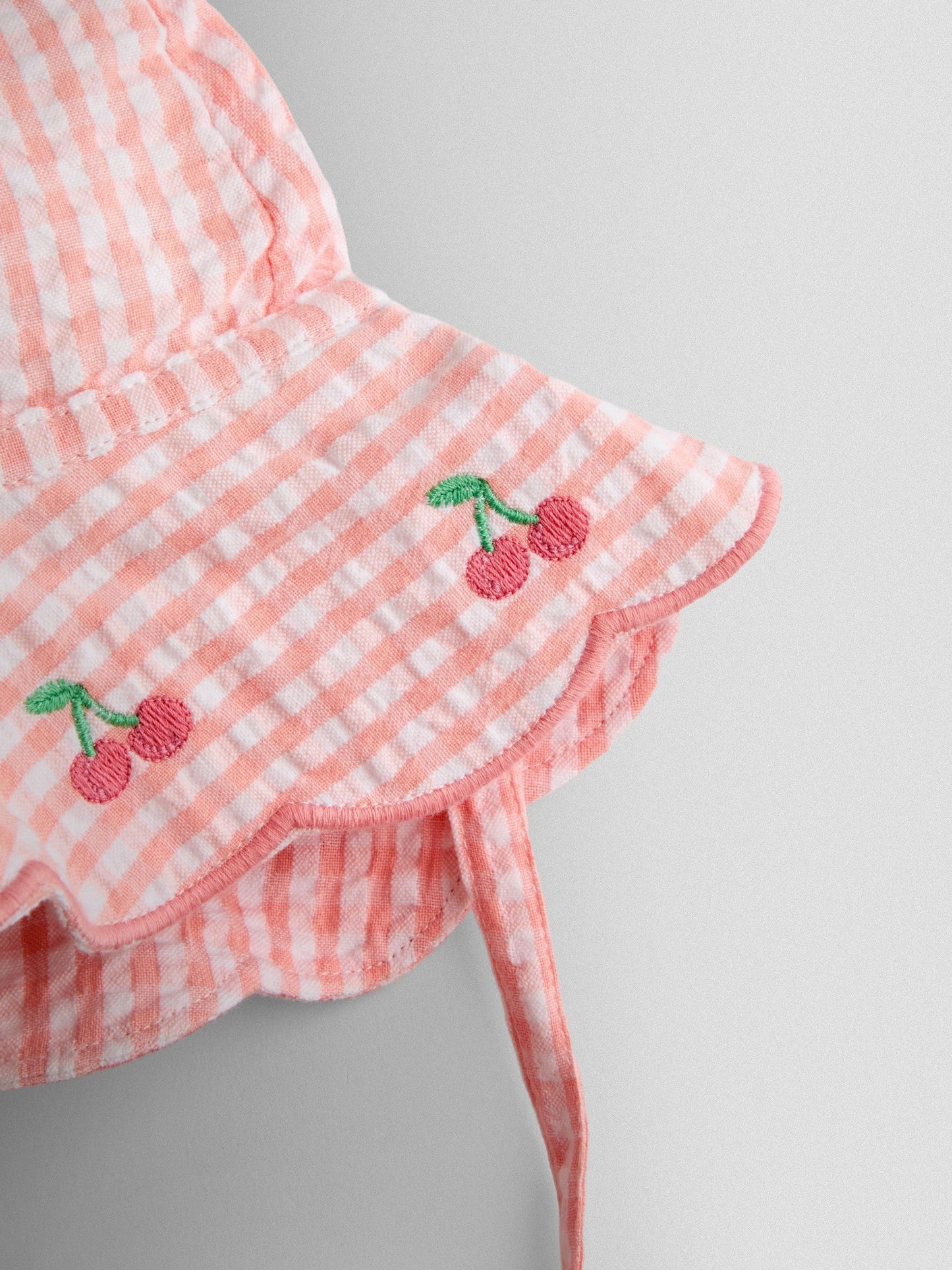 JoJo Maman Bébé Light Pink Cherry Floppy Sun Hat image 3