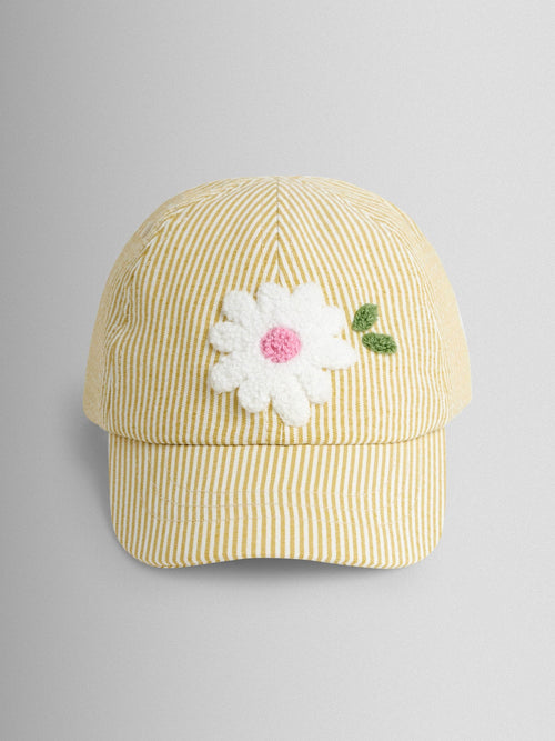 JoJo Maman Bébé Yellow Flower Bouclé Cap image 1