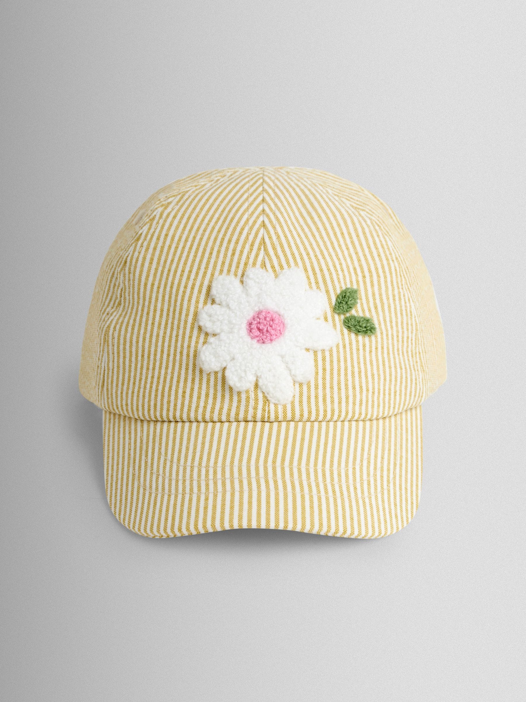 JoJo Maman Bébé Yellow Flower Bouclé Cap image 1