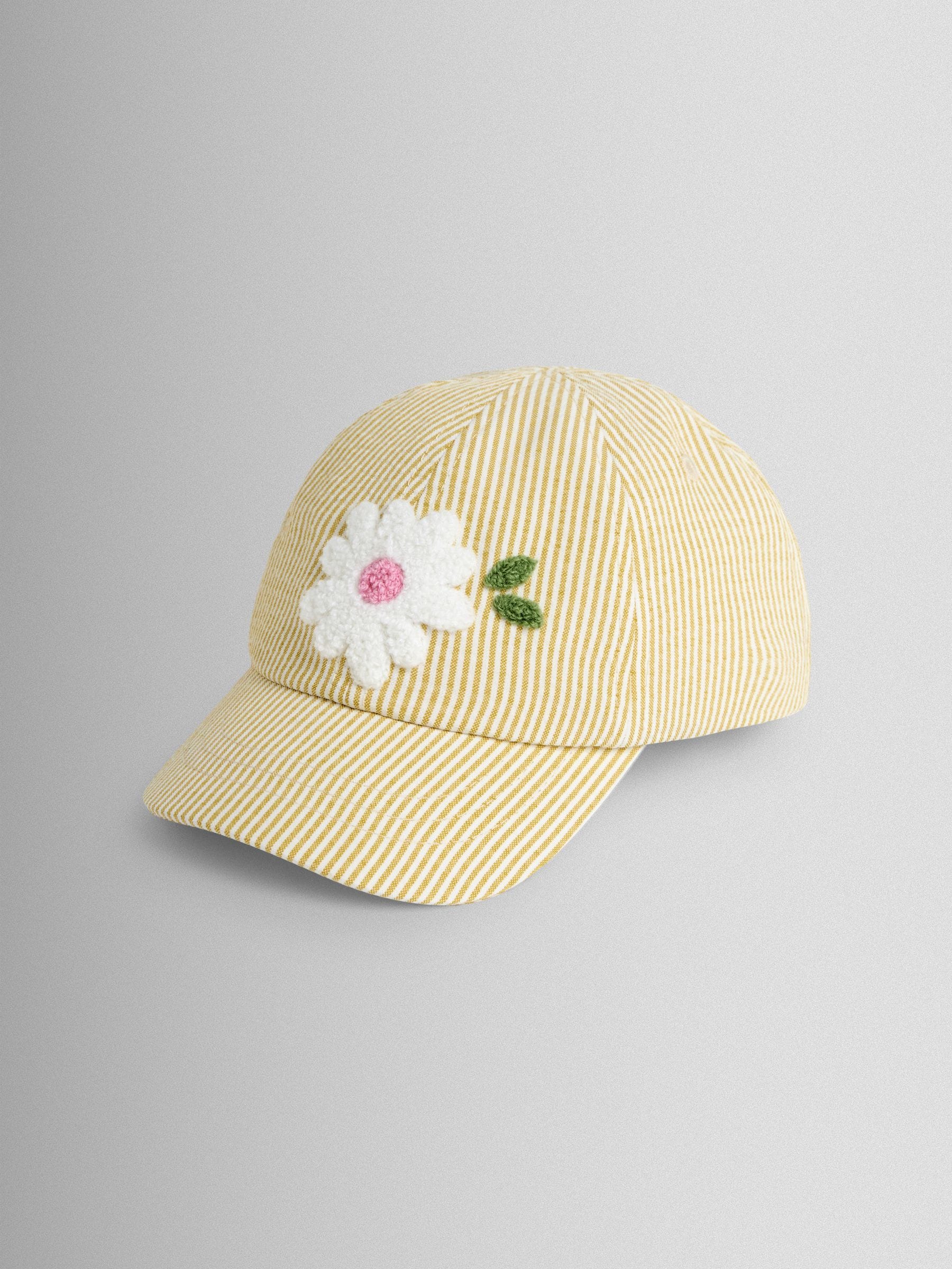 JoJo Maman Bébé Yellow Flower Bouclé Cap image 3