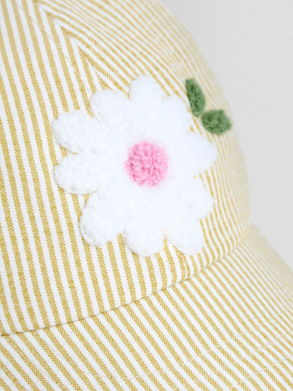 JoJo Maman Bébé Yellow Flower Bouclé Cap image 4