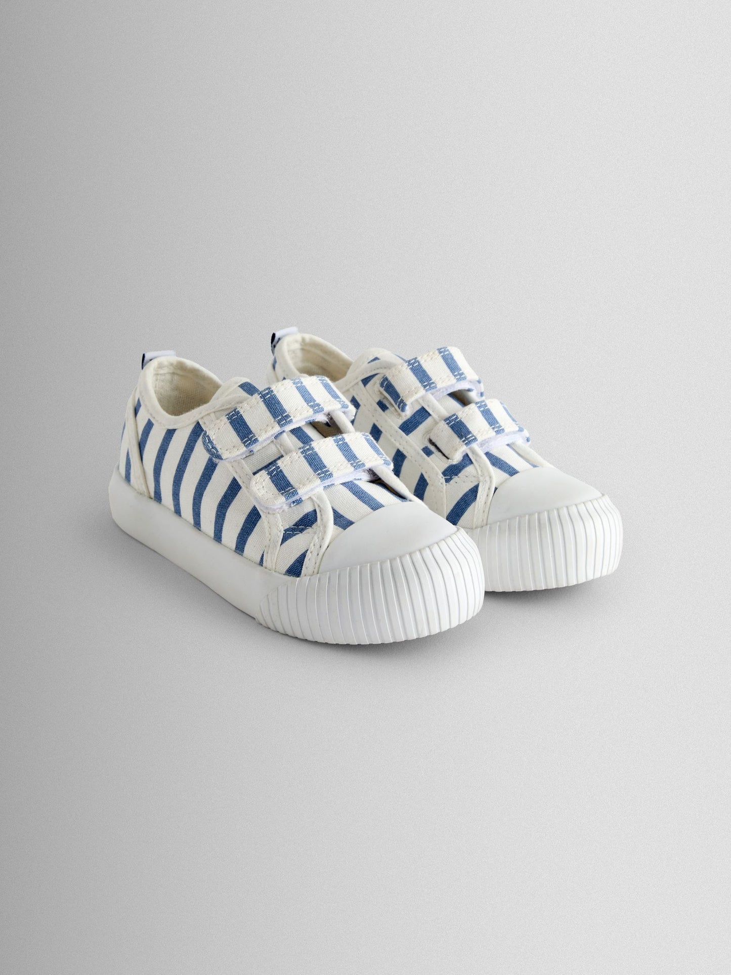 JoJo Maman Bébé Navy Stripe Double Strap Canvas Pumps image 1