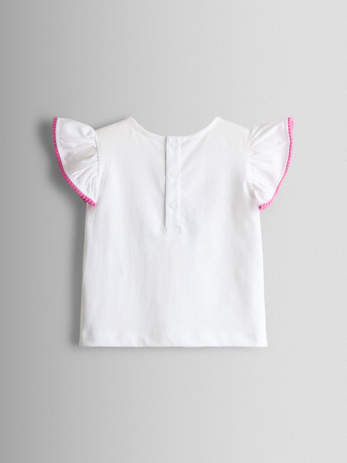 JoJo Maman Bébé Cobalt Blue Ice Cream Frill Sleeve Top & Short Set image 3