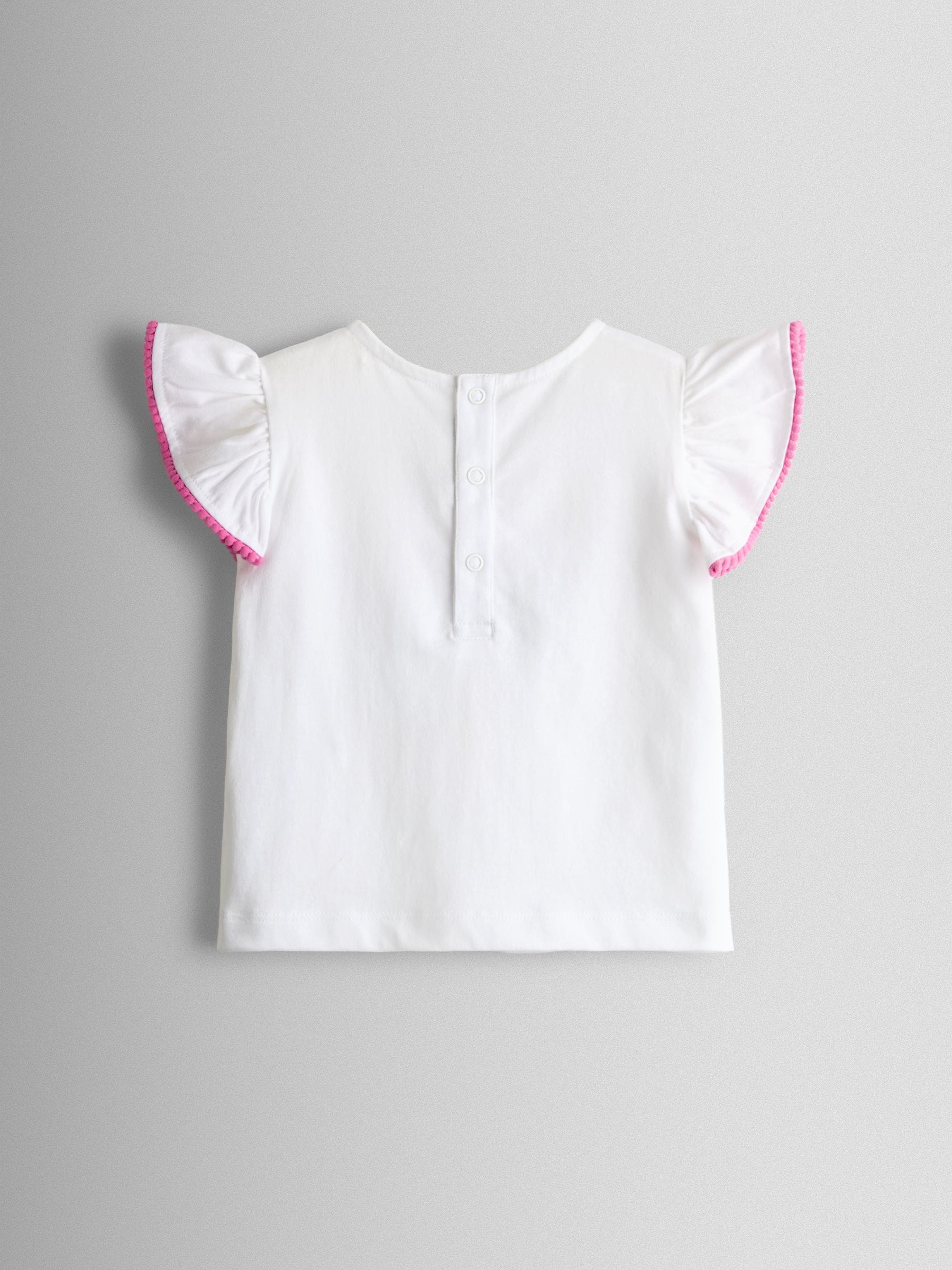 JoJo Maman Bébé Cobalt Blue Ice Cream Frill Sleeve Top & Short Set image 3