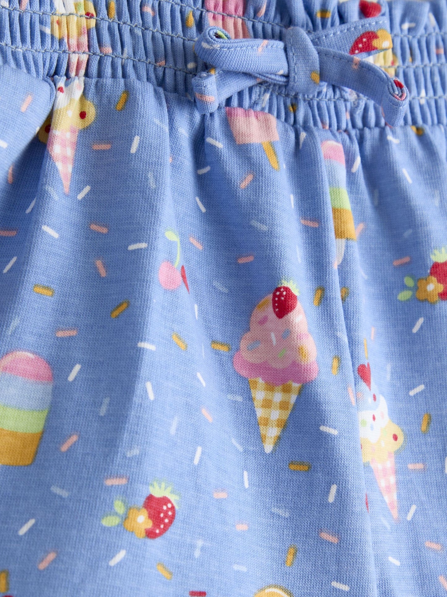 JoJo Maman Bébé Cobalt Blue Ice Cream Frill Sleeve Top & Short Set image 7