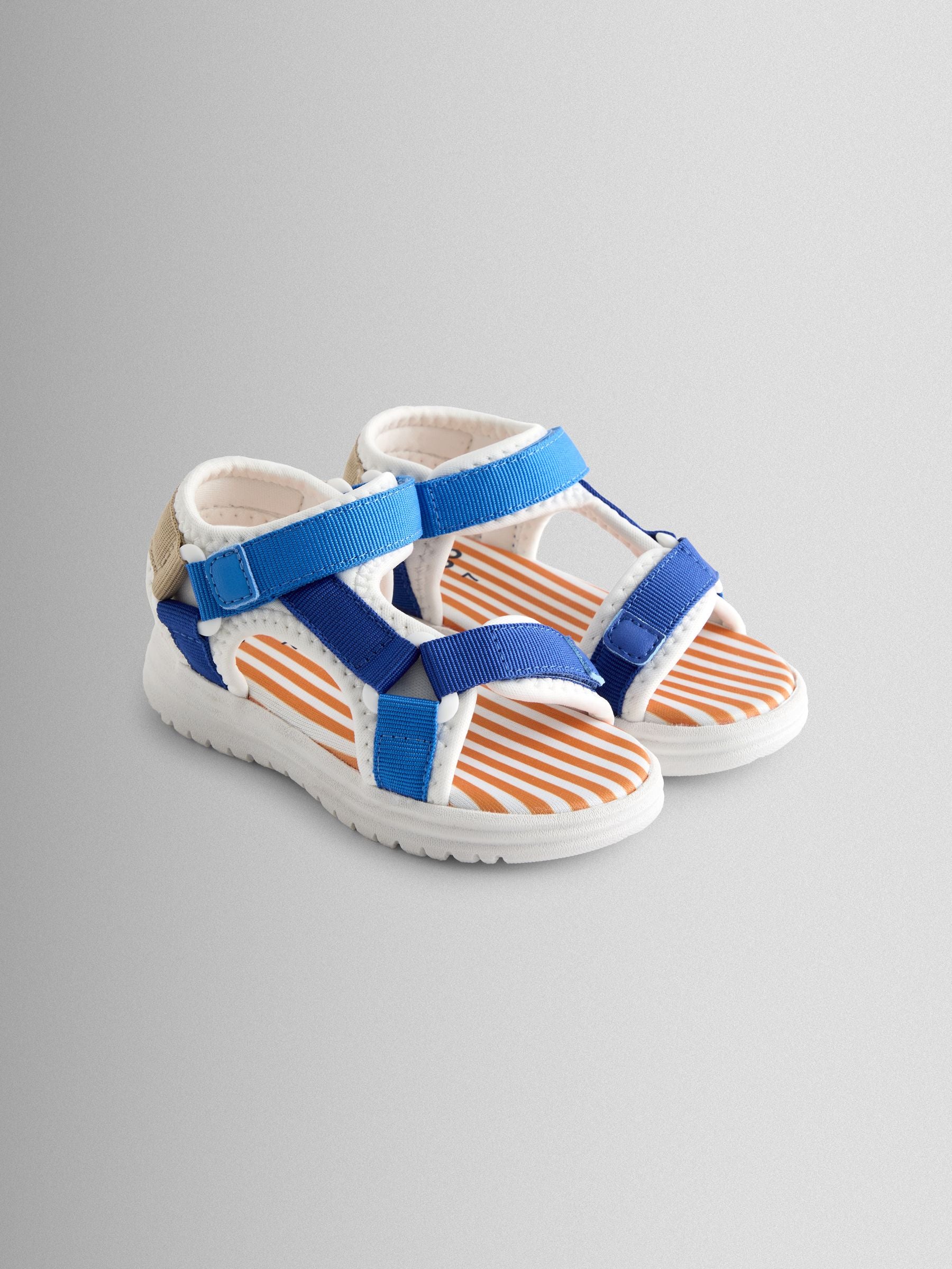 JoJo Maman Bébé Blue Colourblock Adjustable Strap Sandals image 1