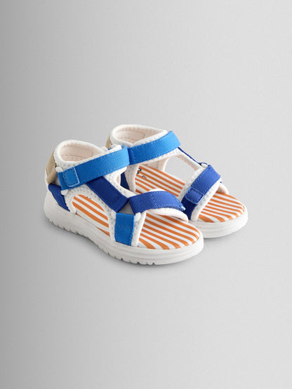 JoJo Maman Bébé Blue Colourblock Adjustable Strap Sandals image 1