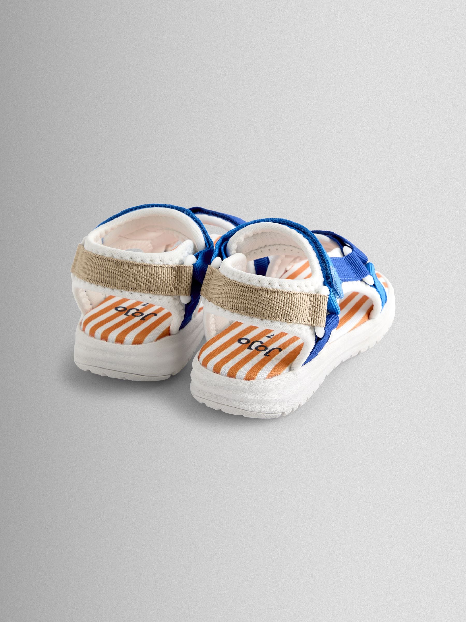 JoJo Maman Bébé Blue Colourblock Adjustable Strap Sandals image 2
