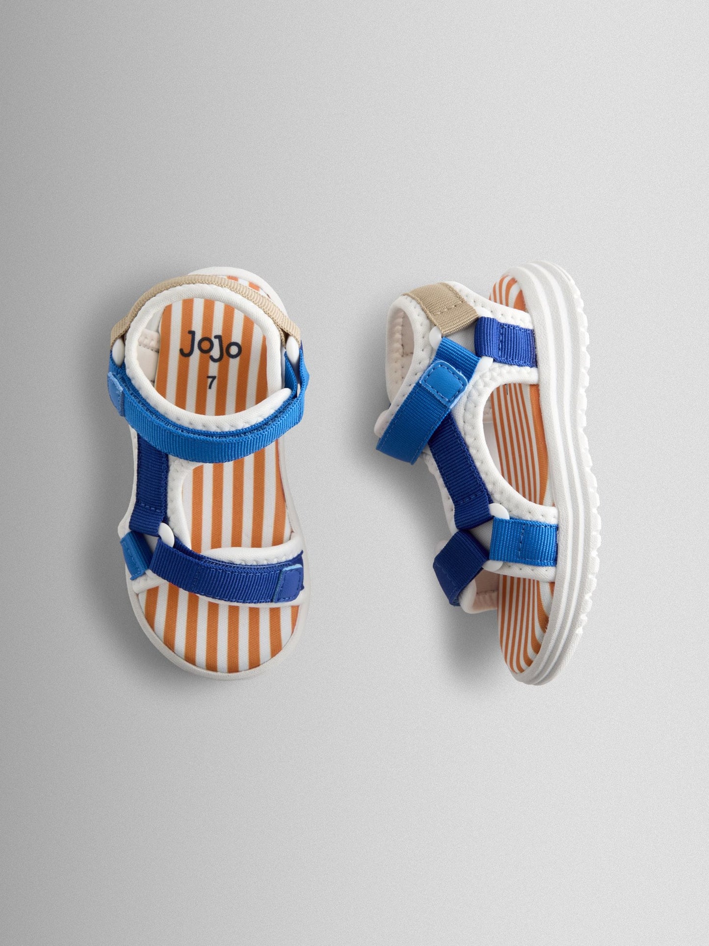 JoJo Maman Bébé Blue Colourblock Adjustable Strap Sandals image 3