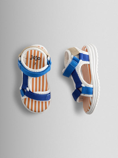 JoJo Maman Bébé Blue Colourblock Adjustable Strap Sandals image 3