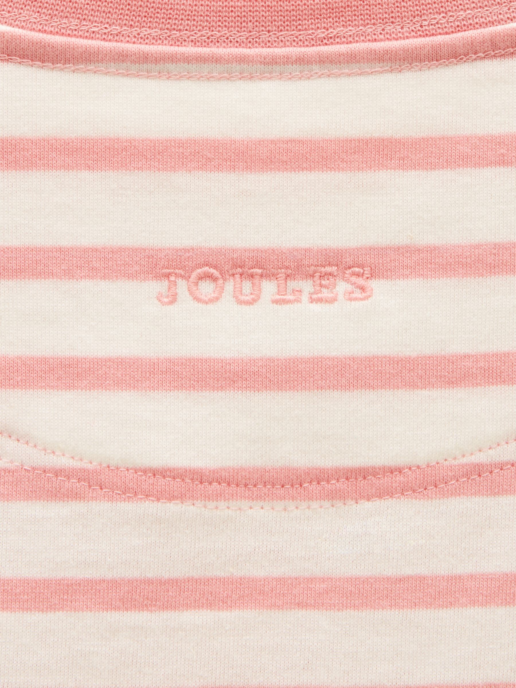 Joules Official Badminton Pink & Cream Stripe Horse Applique T-shirt image 6