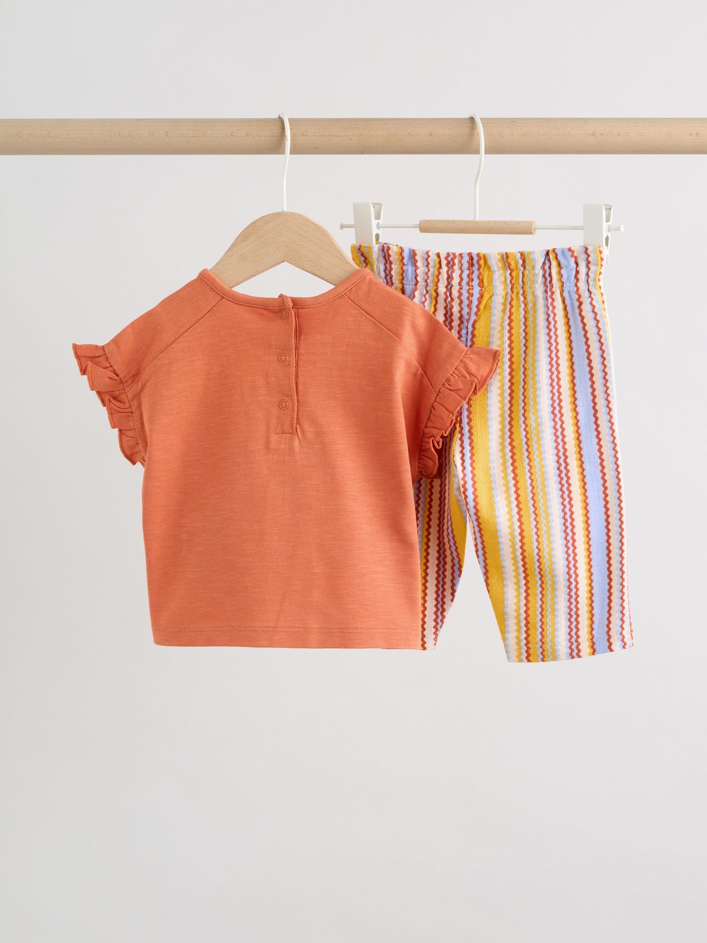 Rust Brown Short Sleeve Baby Top And Wide Leg 2 Piece Set (0mths-2yrs) image 2