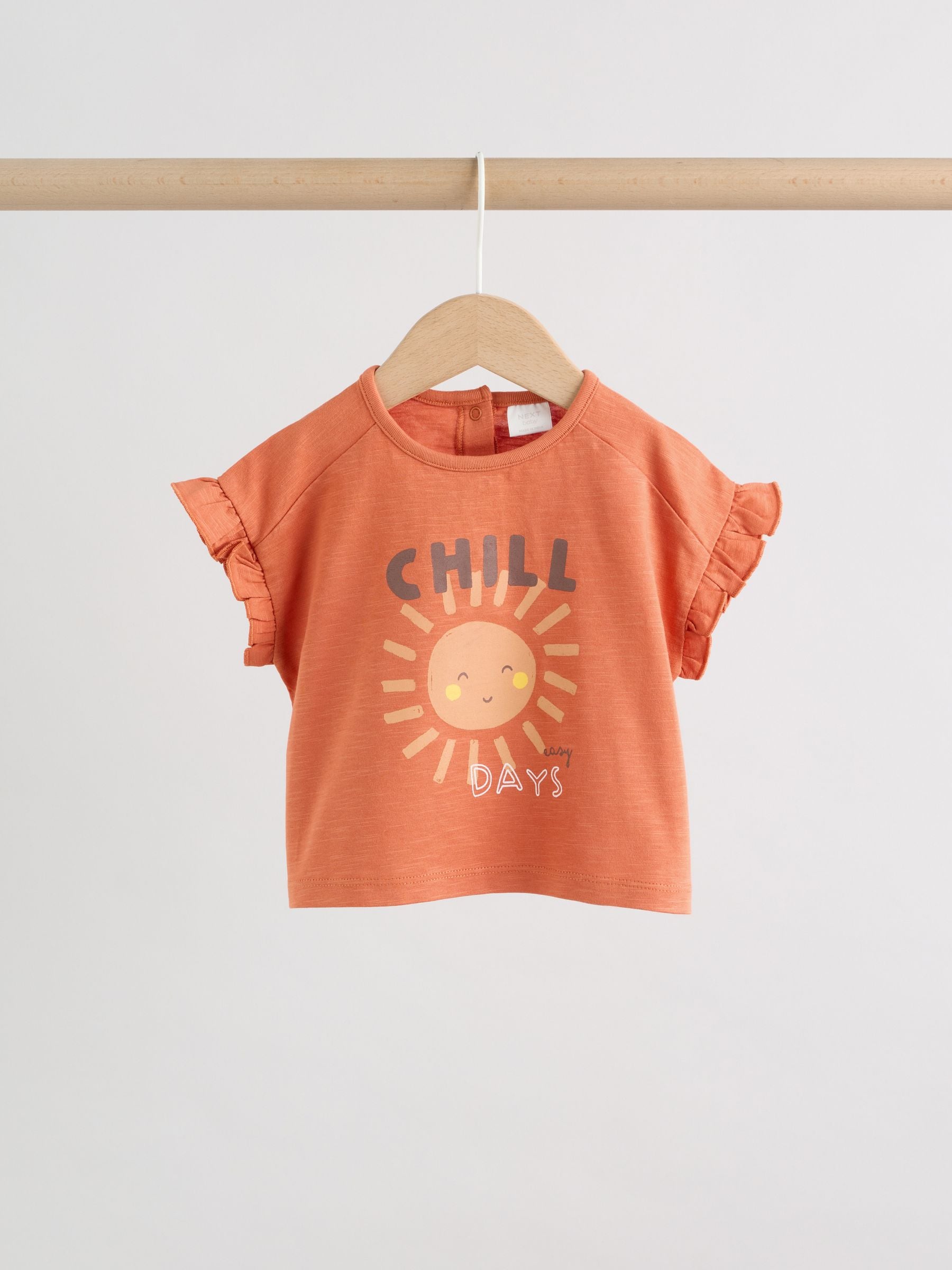 Rust Brown Short Sleeve Baby Top And Wide Leg 2 Piece Set (0mths-2yrs) image 3