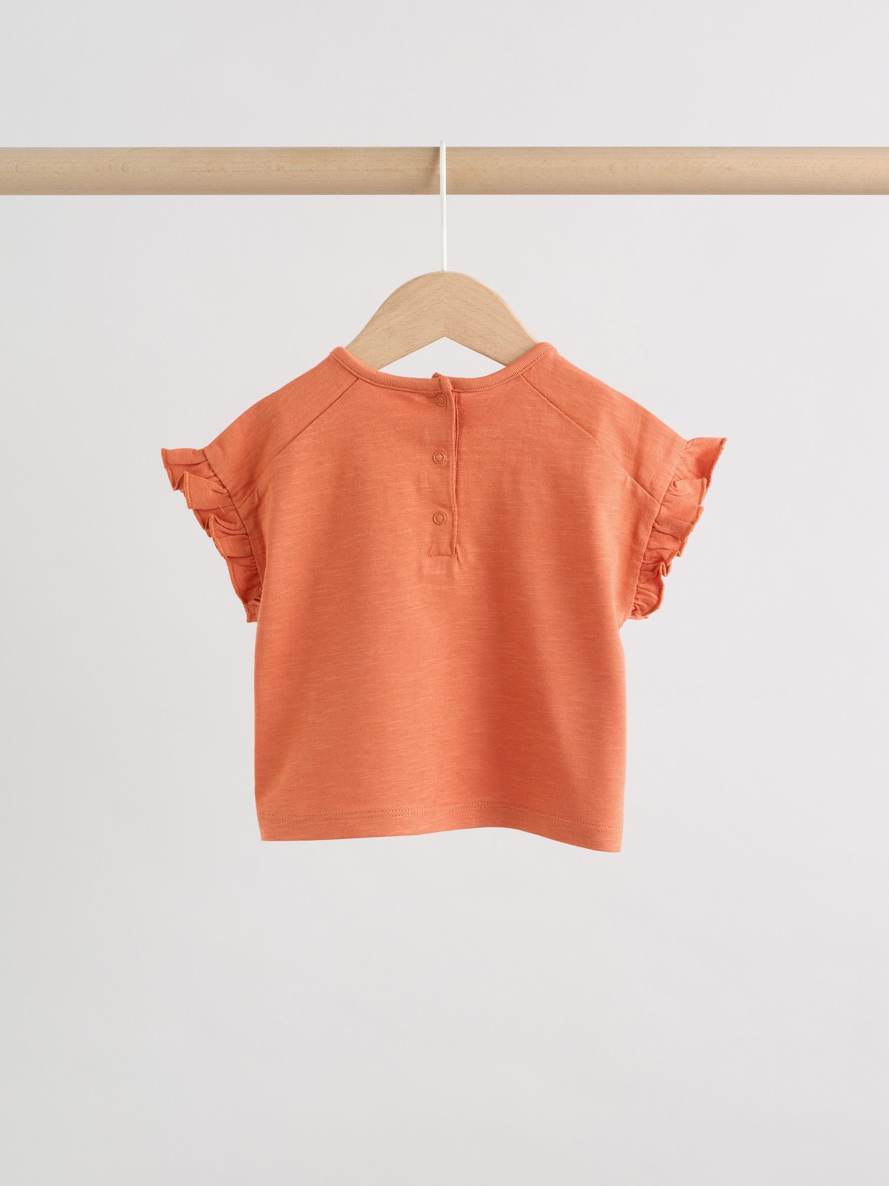 Rust Brown Short Sleeve Baby Top And Wide Leg 2 Piece Set (0mths-2yrs) image 4