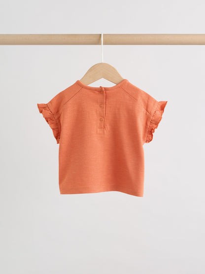 Rust Brown Short Sleeve Baby Top And Wide Leg 2 Piece Set (0mths-2yrs) image 4