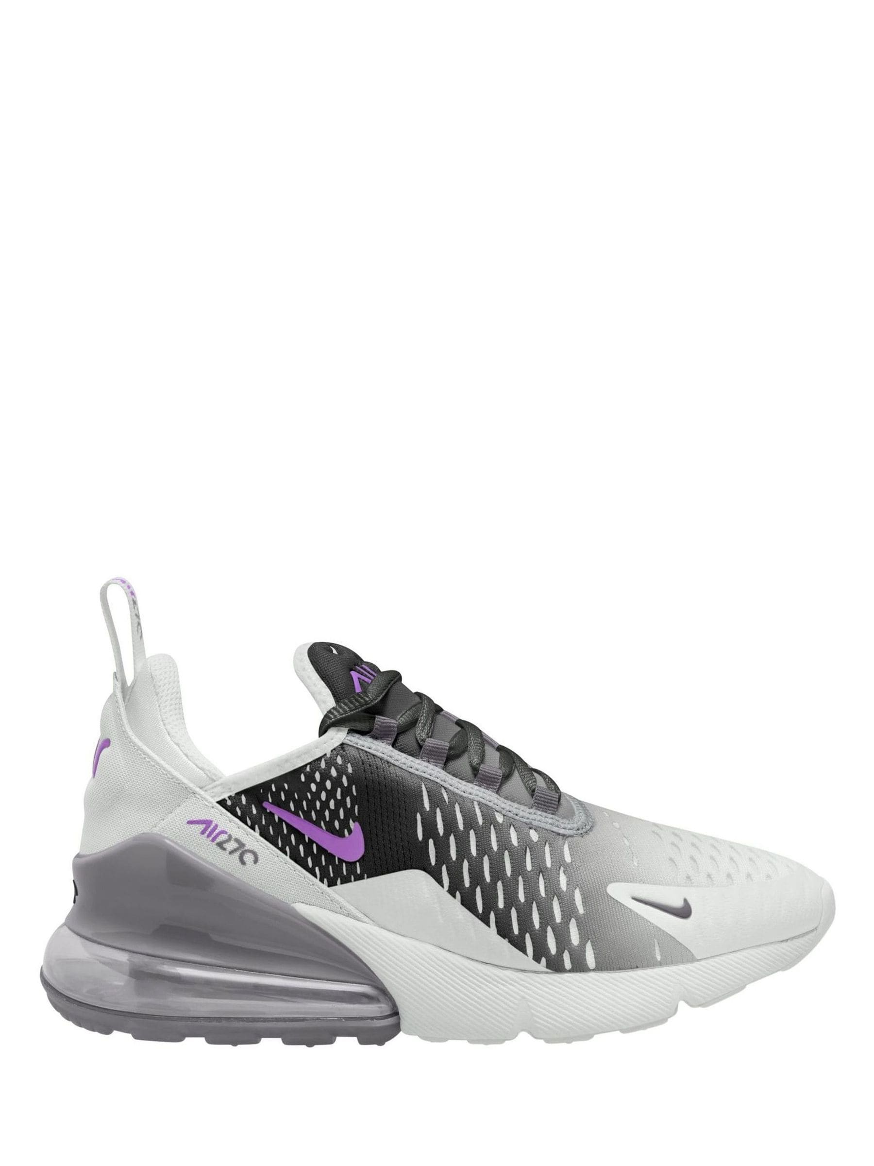 Nike Grey/White Purple Youth Air Max 270 Trainers image 1