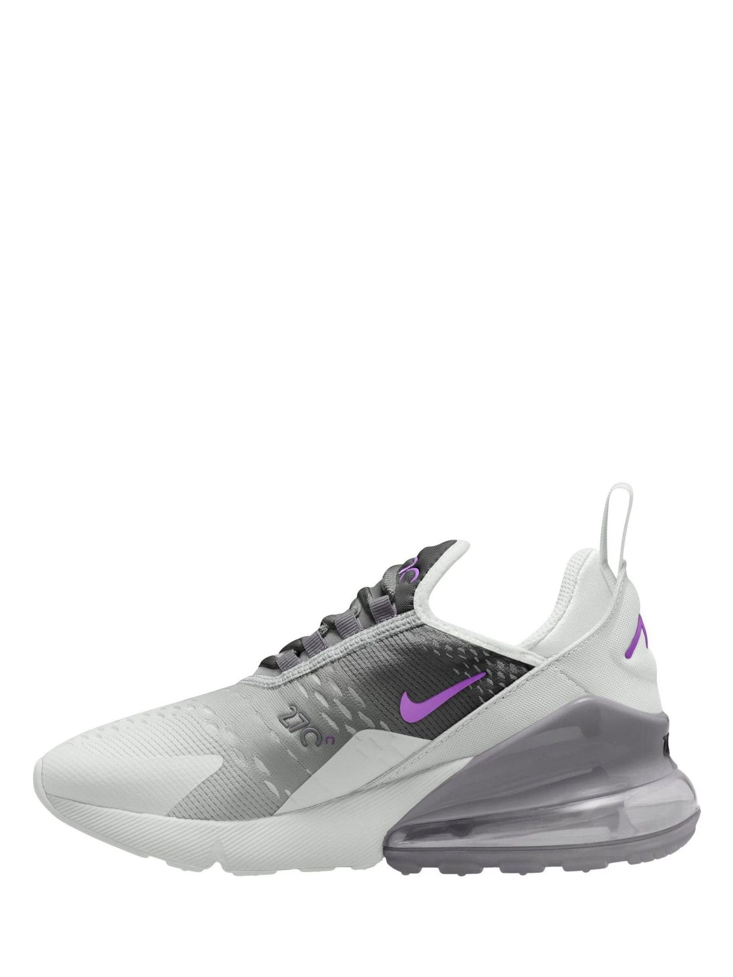 Nike Grey/White Purple Youth Air Max 270 Trainers image 2
