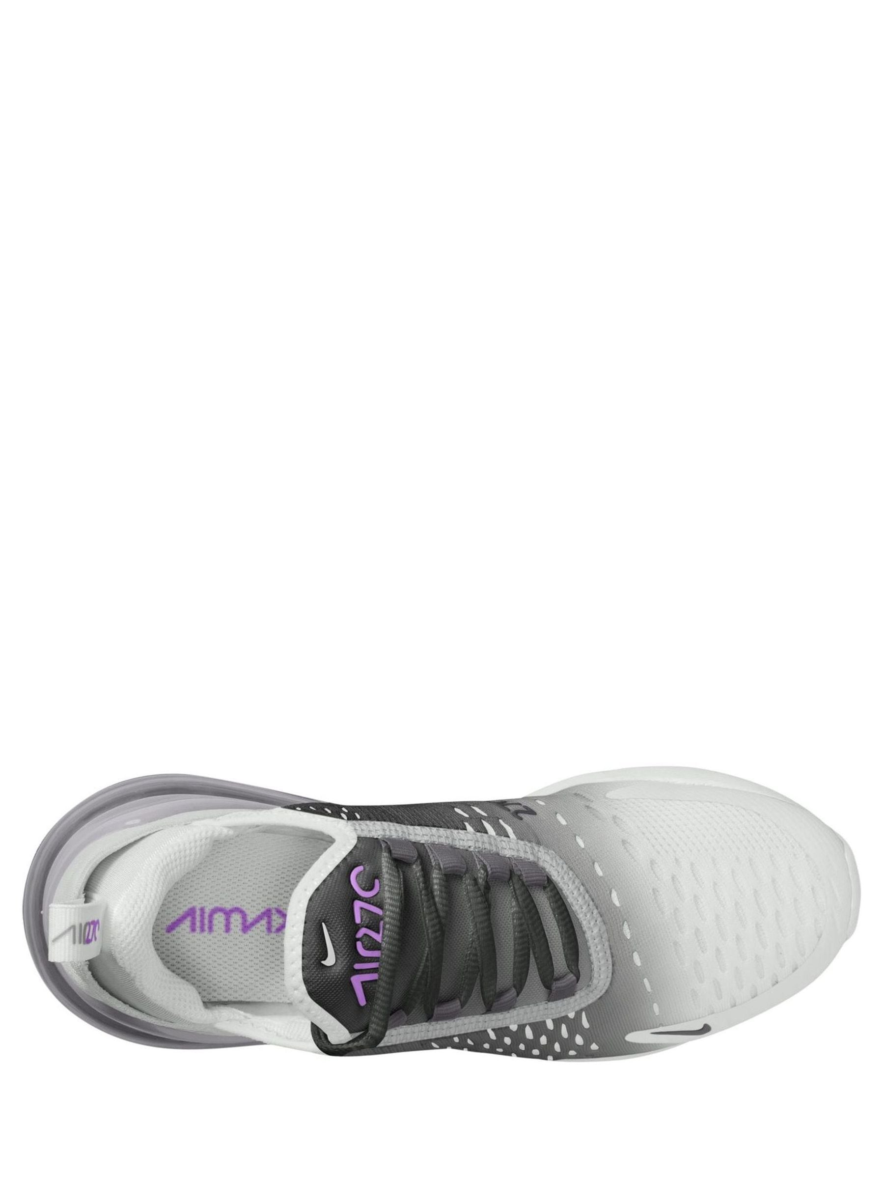 Nike Grey/White Purple Youth Air Max 270 Trainers image 3