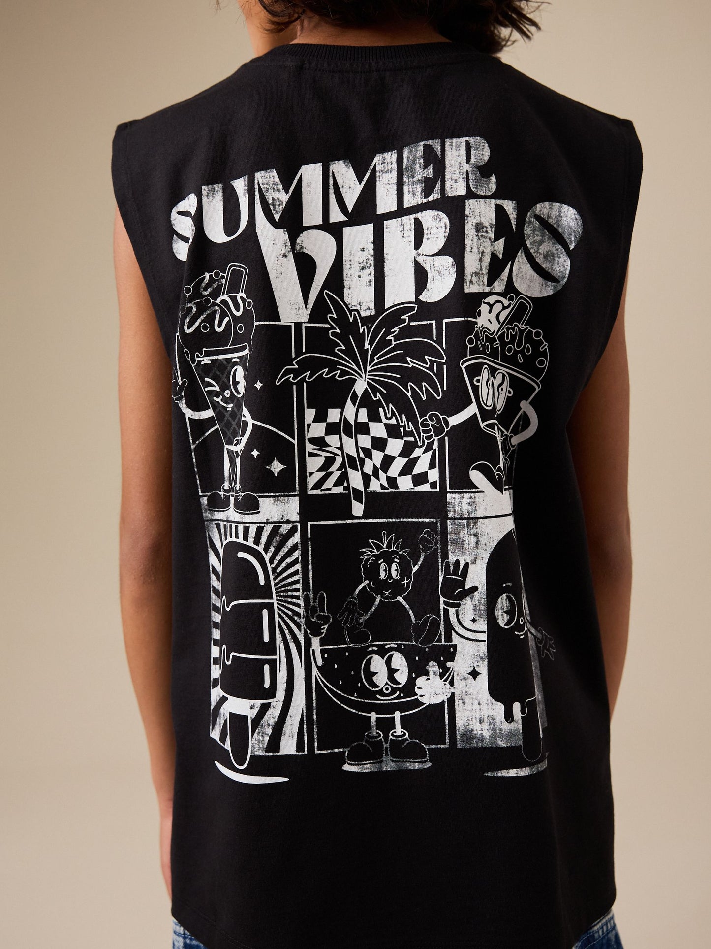 Dsiney Kidz - Black Back Print Tank Vest (3-16yrs) image 1