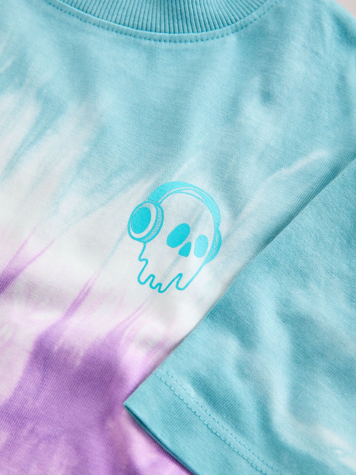Dsiney Kidz - Blue/Purple Tie-Dye Short Sleeve T-Shirt (3-16yrs) image 3