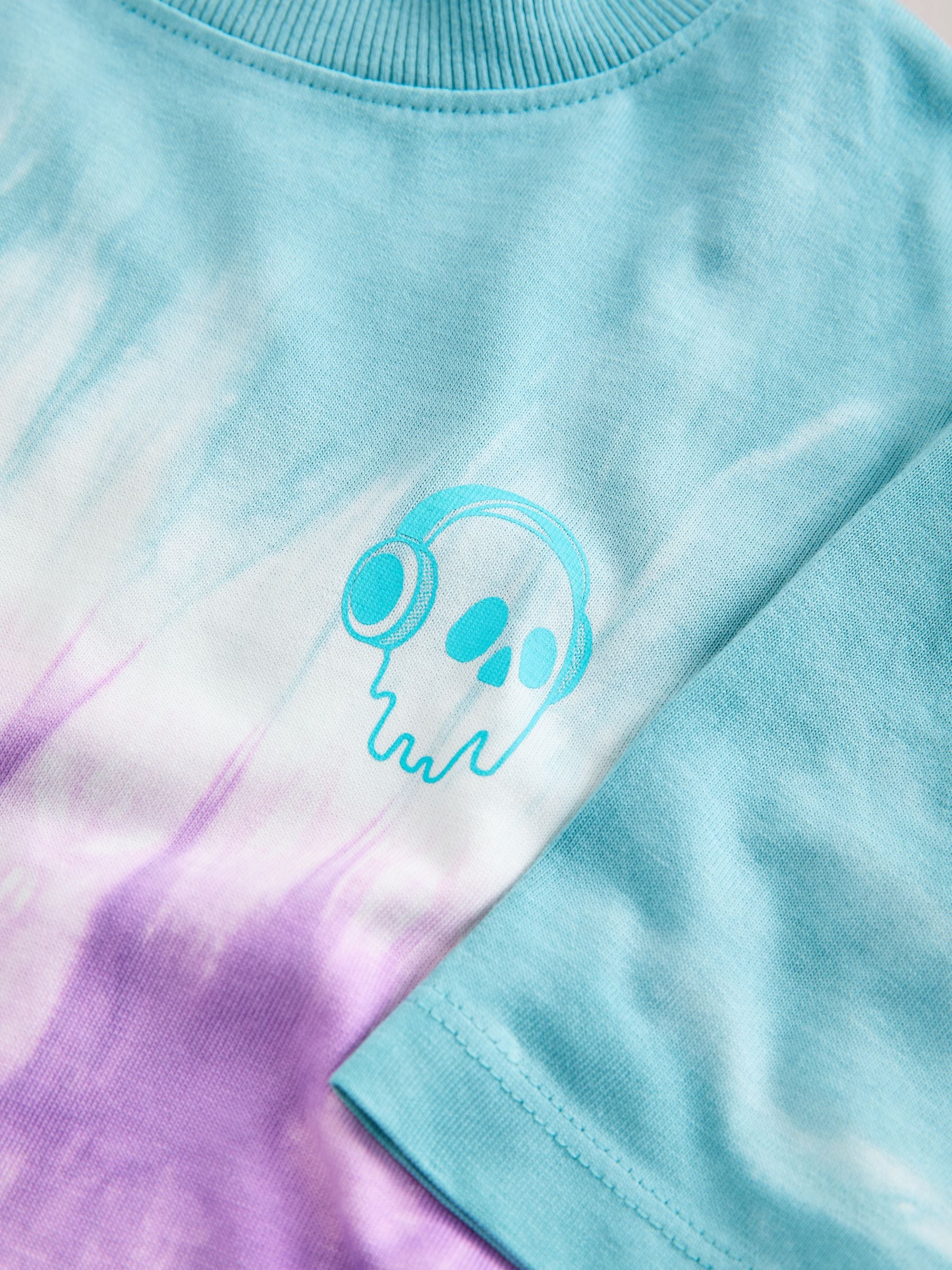 Dsiney Kidz - Blue/Purple Tie-Dye Short Sleeve T-Shirt (3-16yrs) image 3