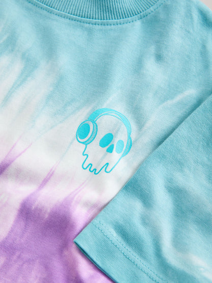 Dsiney Kidz - Blue/Purple Tie-Dye Short Sleeve T-Shirt (3-16yrs) image 3