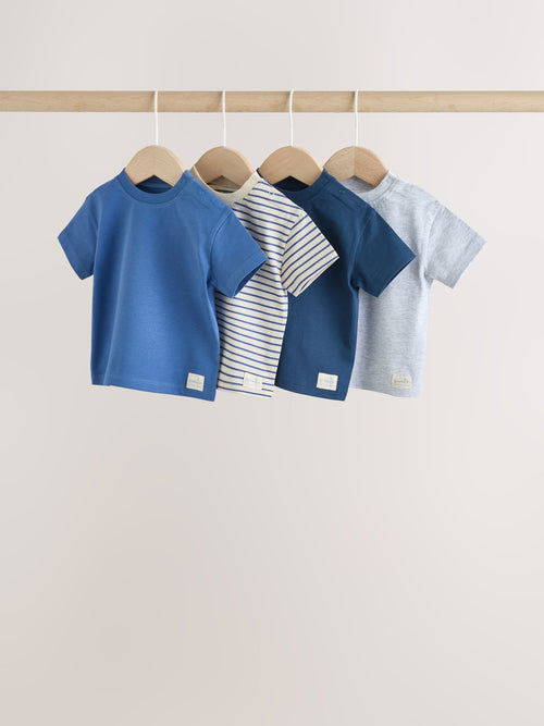 Blue Short Sleeve Baby T-Shirts 4 Pack (0mths-2yrs) image 1