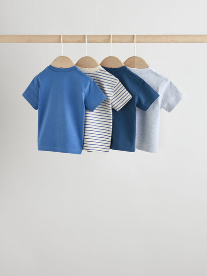 Blue Short Sleeve Baby T-Shirts 4 Pack (0mths-2yrs) image 2