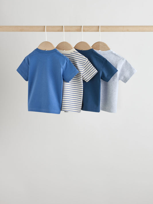 Blue Short Sleeve Baby T-Shirts 4 Pack (0mths-2yrs) image 2