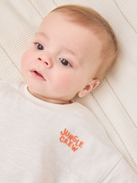 Orange Stripe Safari Animals Top & Trousers Baby Set (0mths-2yrs) image 2