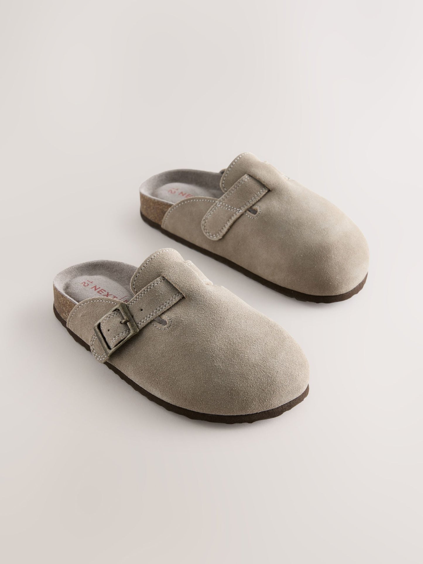 Neutral Suede Corkbed Clogs image 1