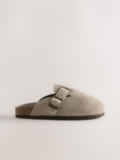 Neutral Suede Corkbed Clogs image 2