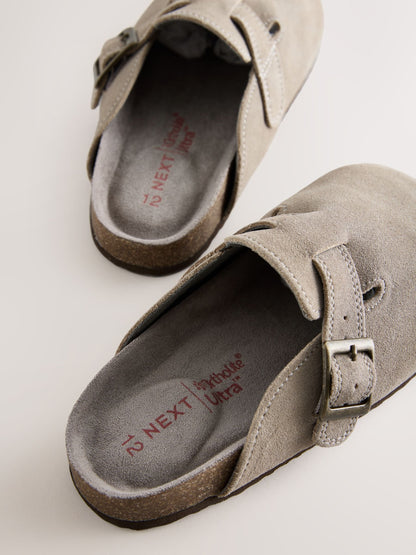 Neutral Suede Corkbed Clogs image 4