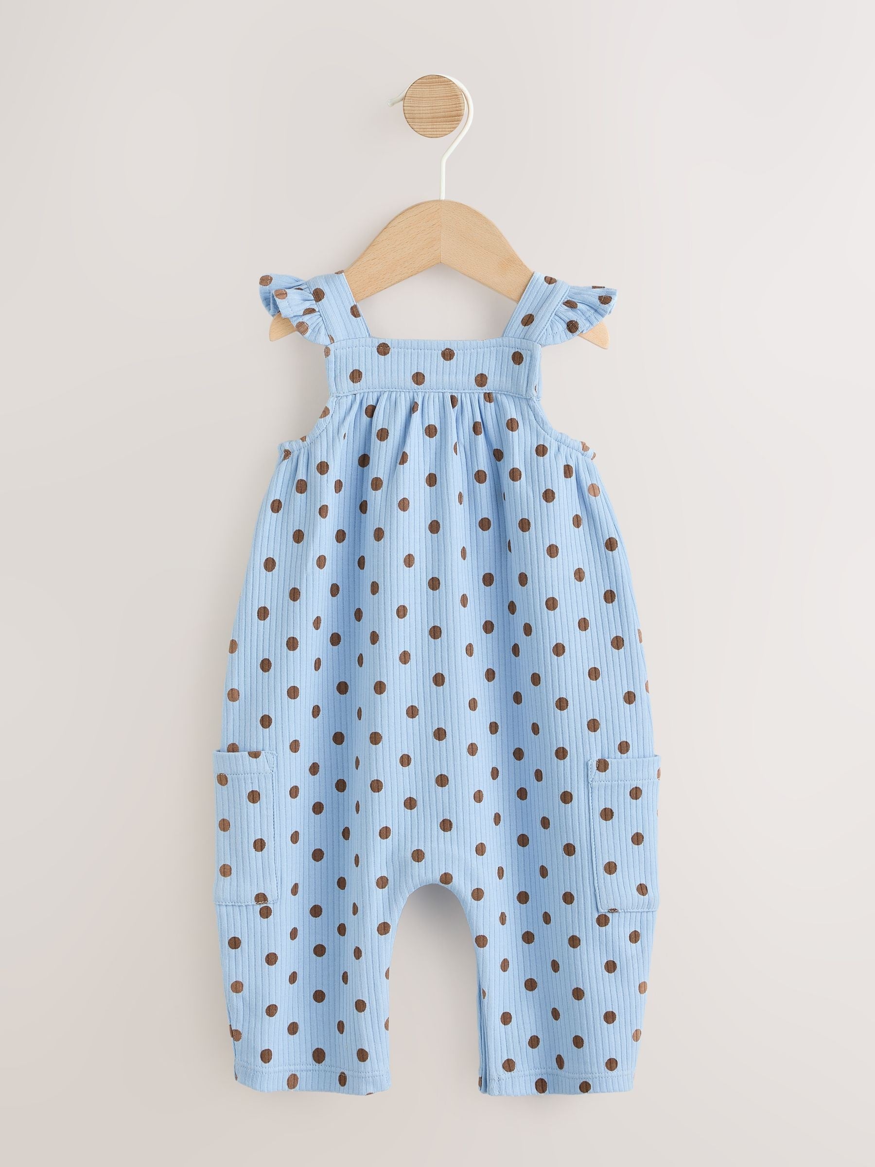 Blue Spot Baby Long Leg Jersey Romper (0mths-3yrs) image 1