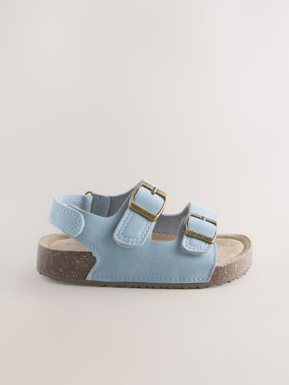 Blue Standard Fit (F) Double Buckle Cushioned Footbed Sandals image 2