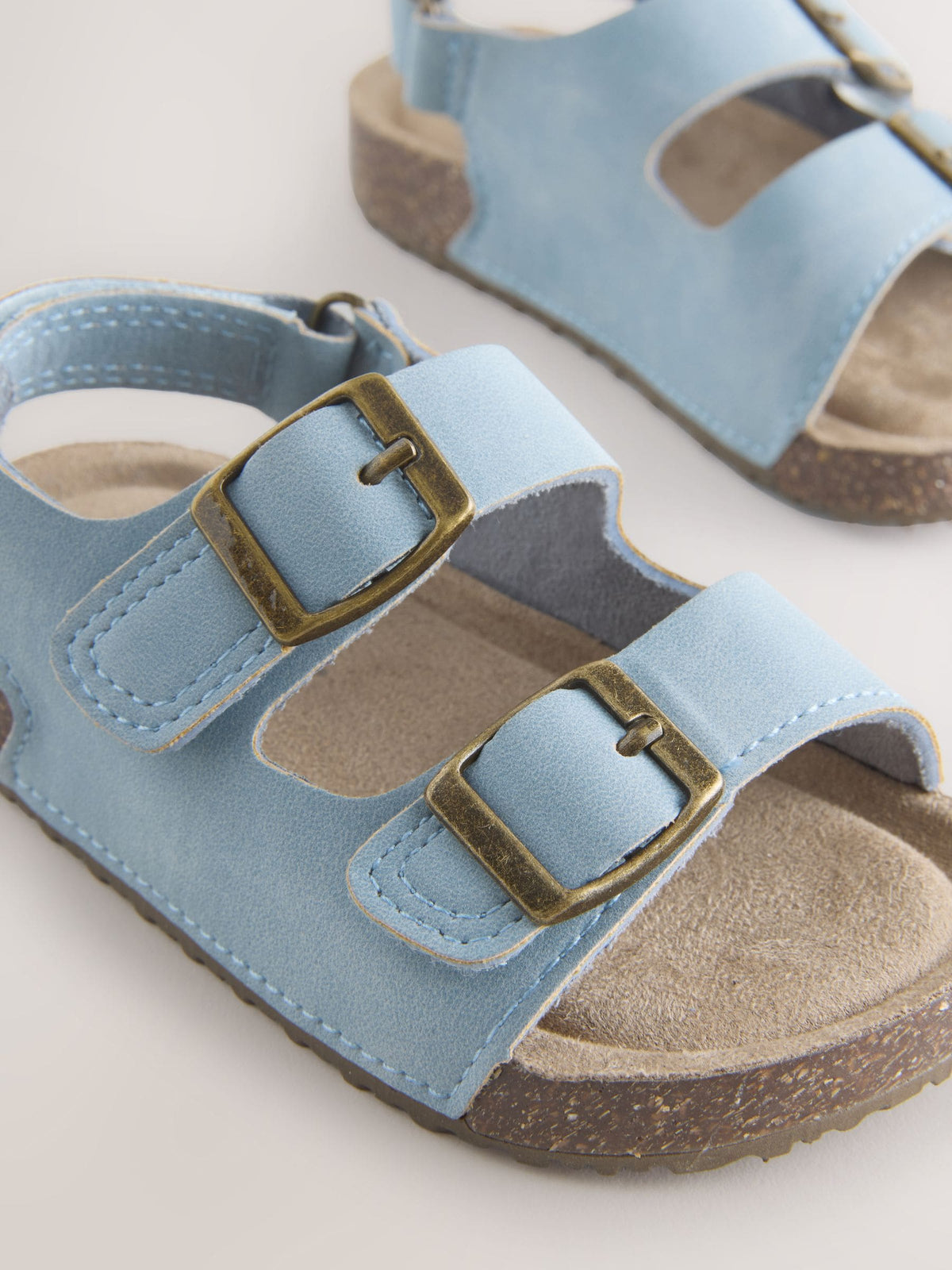 Blue Standard Fit (F) Double Buckle Cushioned Footbed Sandals image 3